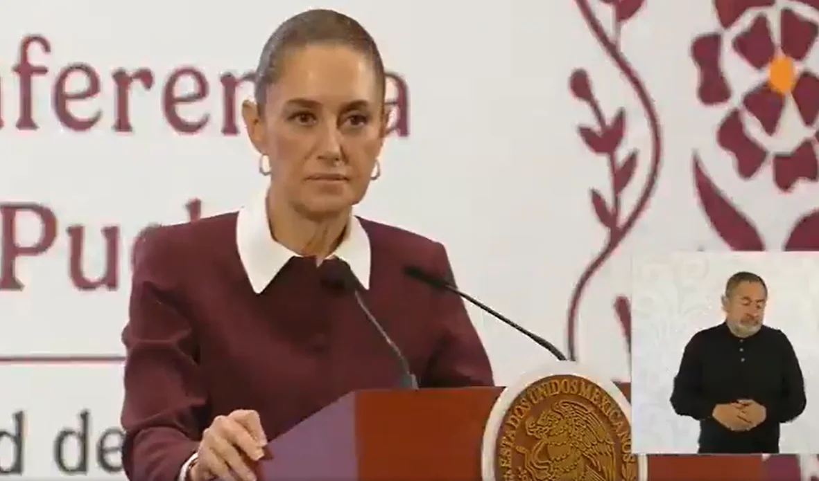 Claudia Sheinbaum durante la mañanera.